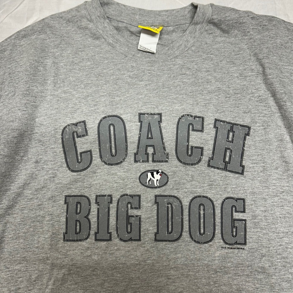 Big Dogs Coach Big Dog Graphic T-Shirt Mens XL Grey Vintage 1999 Sportswear - Picture 2 of 8